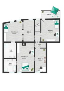 Grundriss 1 Obergeschoss