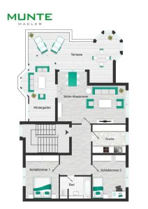 Grundriss mit Wintergarten